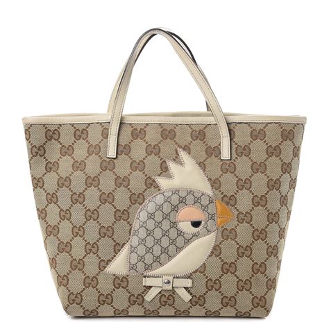 GUCCI GG Monogram Mini Zoo Bird Tote 